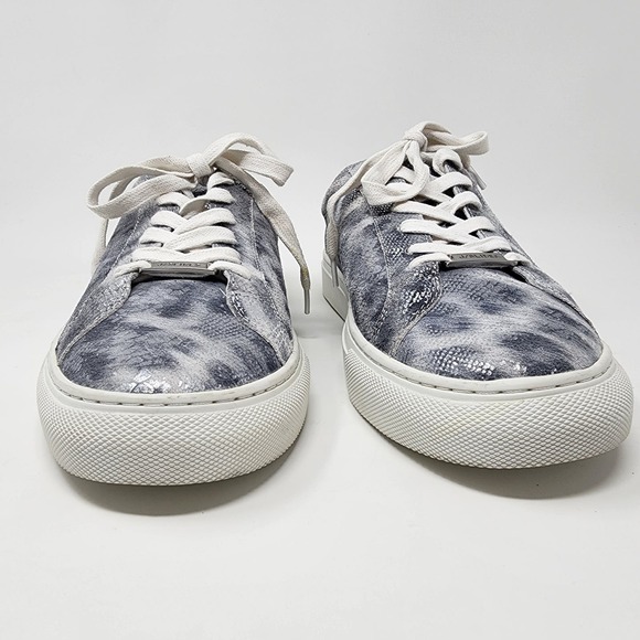 J/Slides Sneaker Women 9.5M Lucki Silver Metallic Snake Leather Comfort Studded - Picture 5 of 14